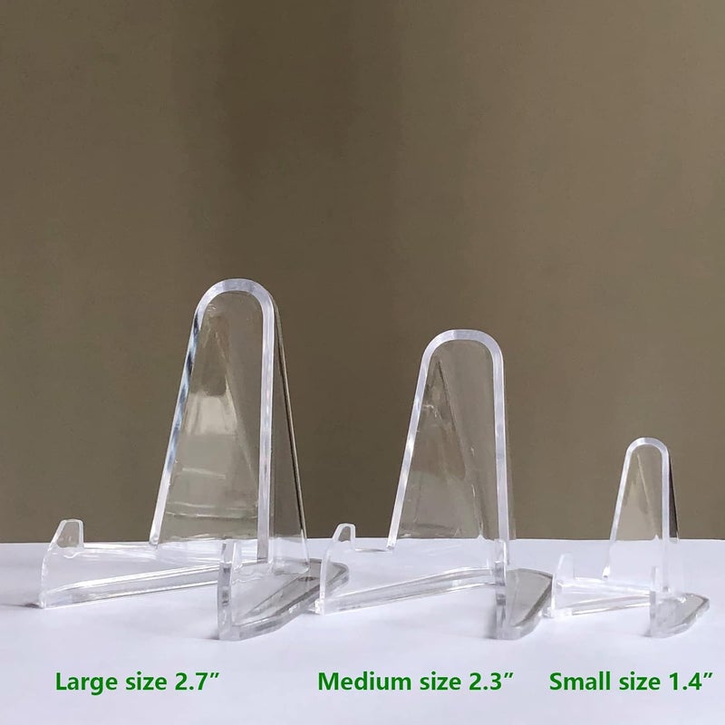 LRANFOW Challenge Coin Display Stand Coin Holder, 25 PCS 1.4" Acrylic Stands for Display Coins Easel Trading Cards Challenge Medals Casino Chips or Other Small Items at Museum Home Decoration Birthdays Tables - Image 4